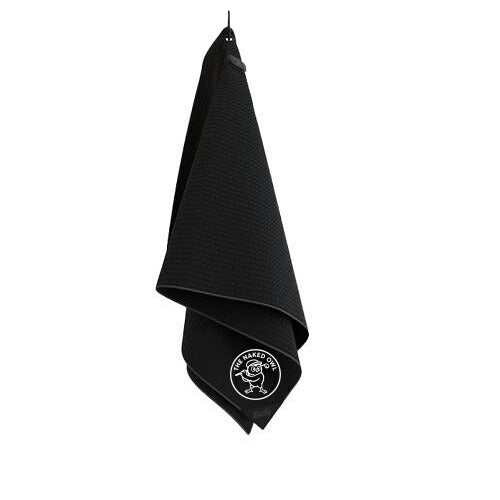 The Naked Owl magnetic golf towel. Blue Tee